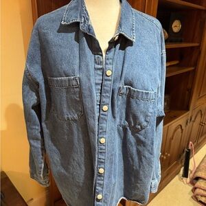 Old Navy Light Blue Denim Boyfriend Shirt